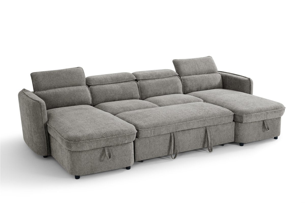 Capri Sofabed Grey U Shape Corner - Comfort Furniture