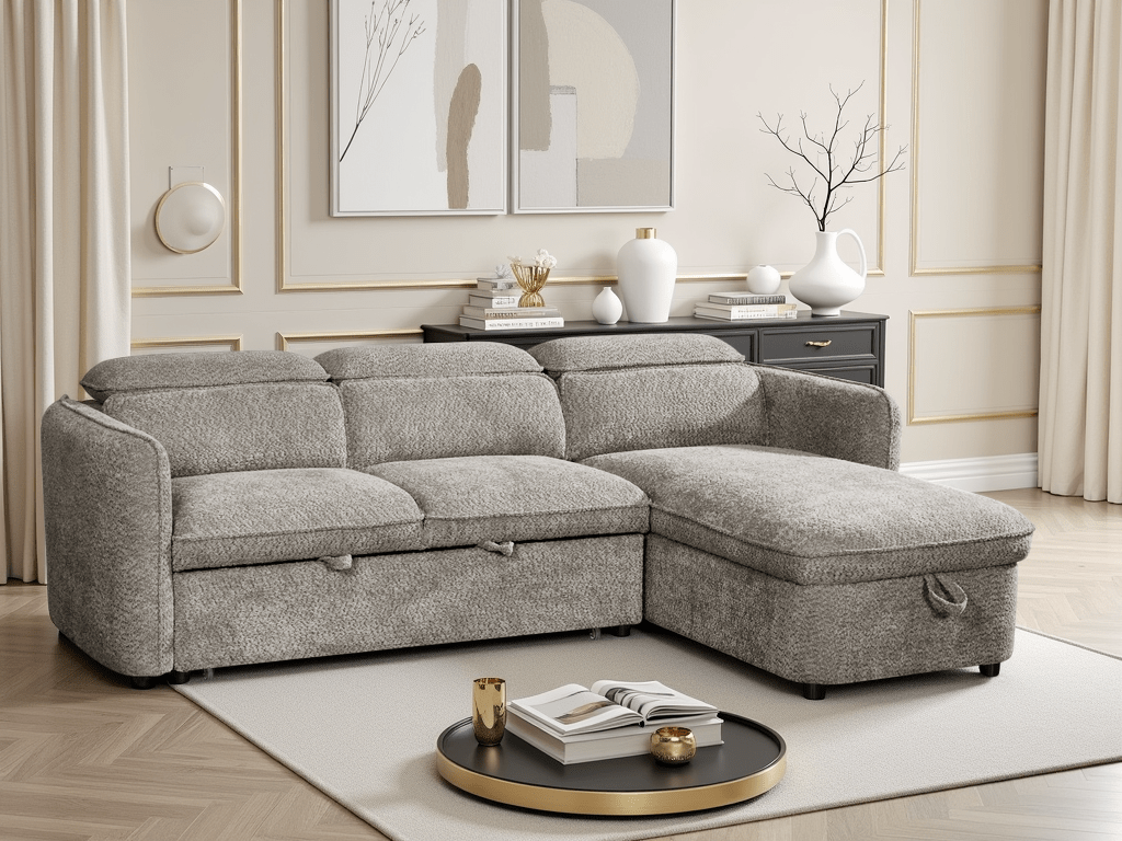 Capri Sofabed Grey Universal Corner - Comfort Furniture