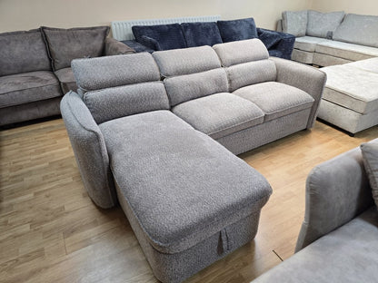 Capri Sofabed Grey Universal Corner boucle - Comfort Furniture
