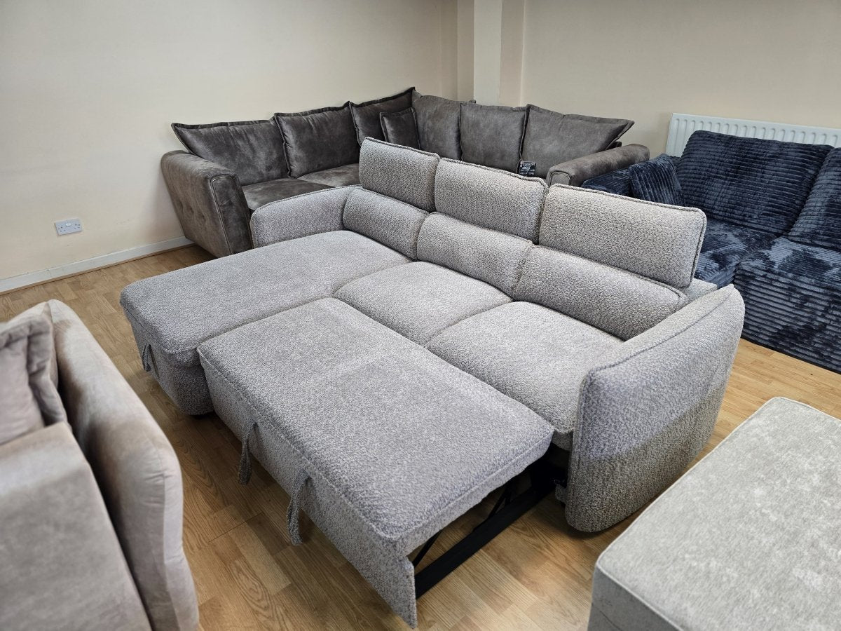 Capri Sofabed Grey Universal Corner boucle - Comfort Furniture