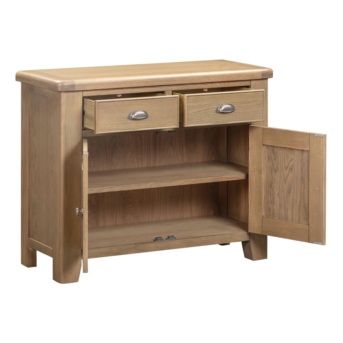 Chatsworth 2 Drawer 2 Door Sideboard – Oak - Comfort Furniture