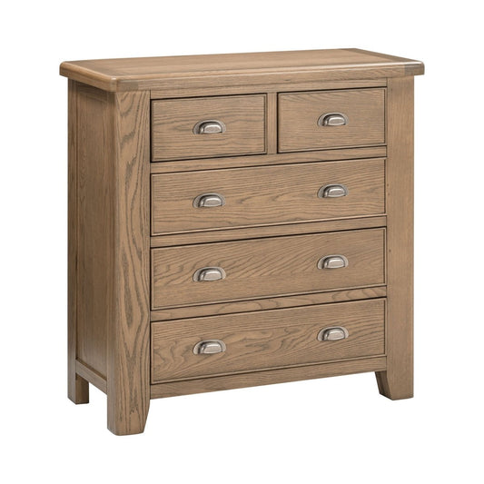 Chatsworth 2 Over 3 Chest – Oak - Comfort Furniture