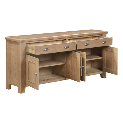 Chatsworth 4 Door Sideboard – Oak - Comfort Furniture