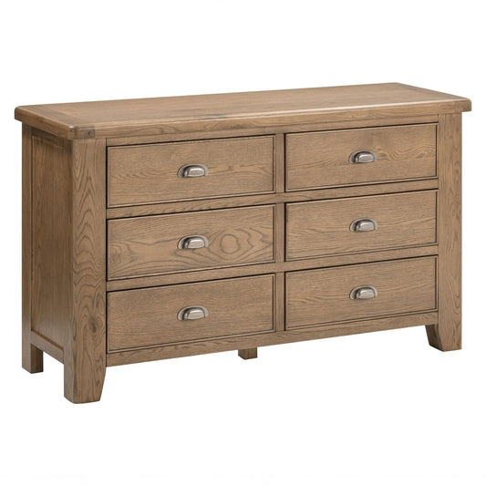 Chatsworth 6 Drawer Chest – Oak - Comfort Furniture