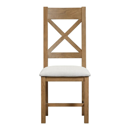 Chatsworth Cross Back Dining Chair – Oak - Comfort Furniture