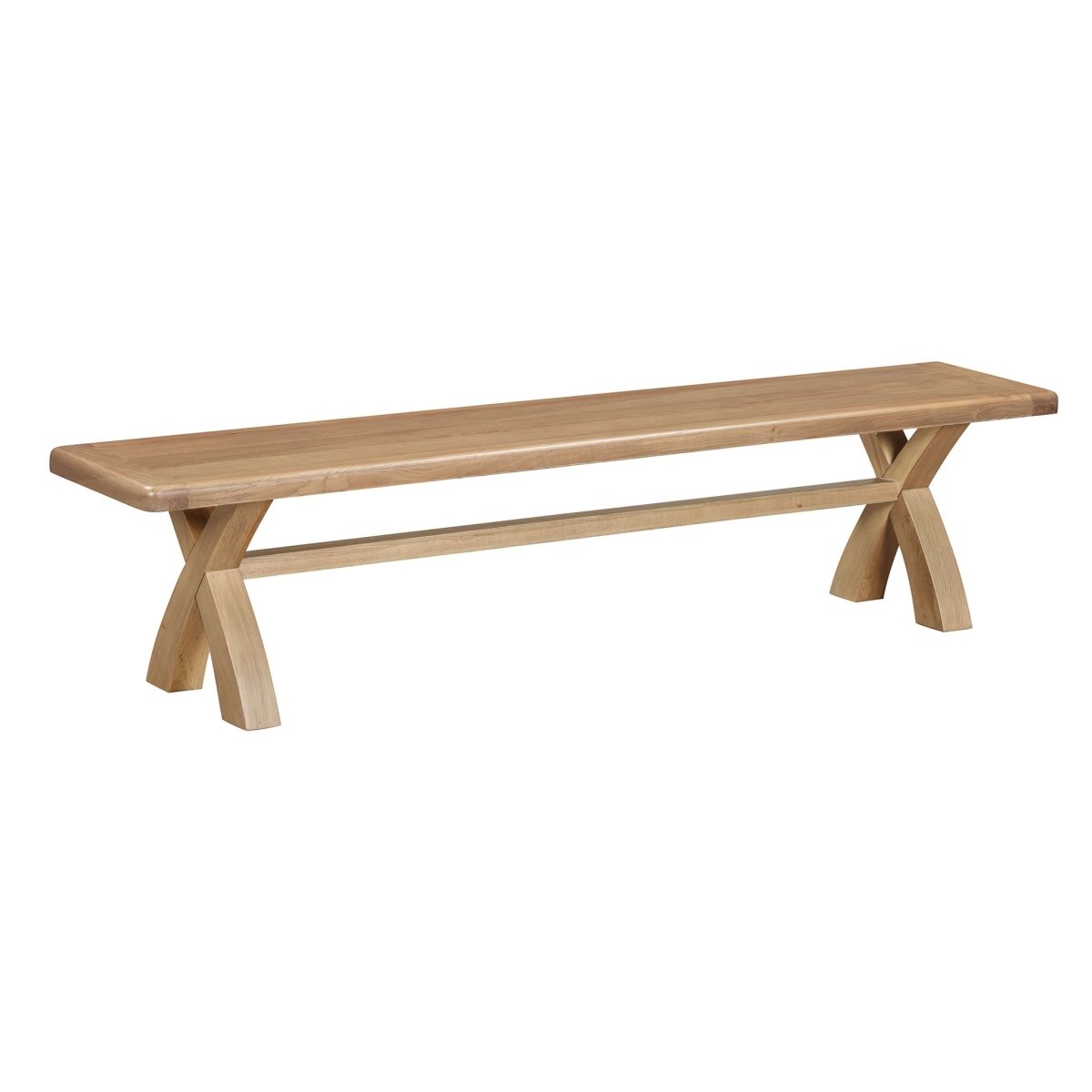 Chatsworth Cross Leg Dining Bench – Oak - Comfort Furniture