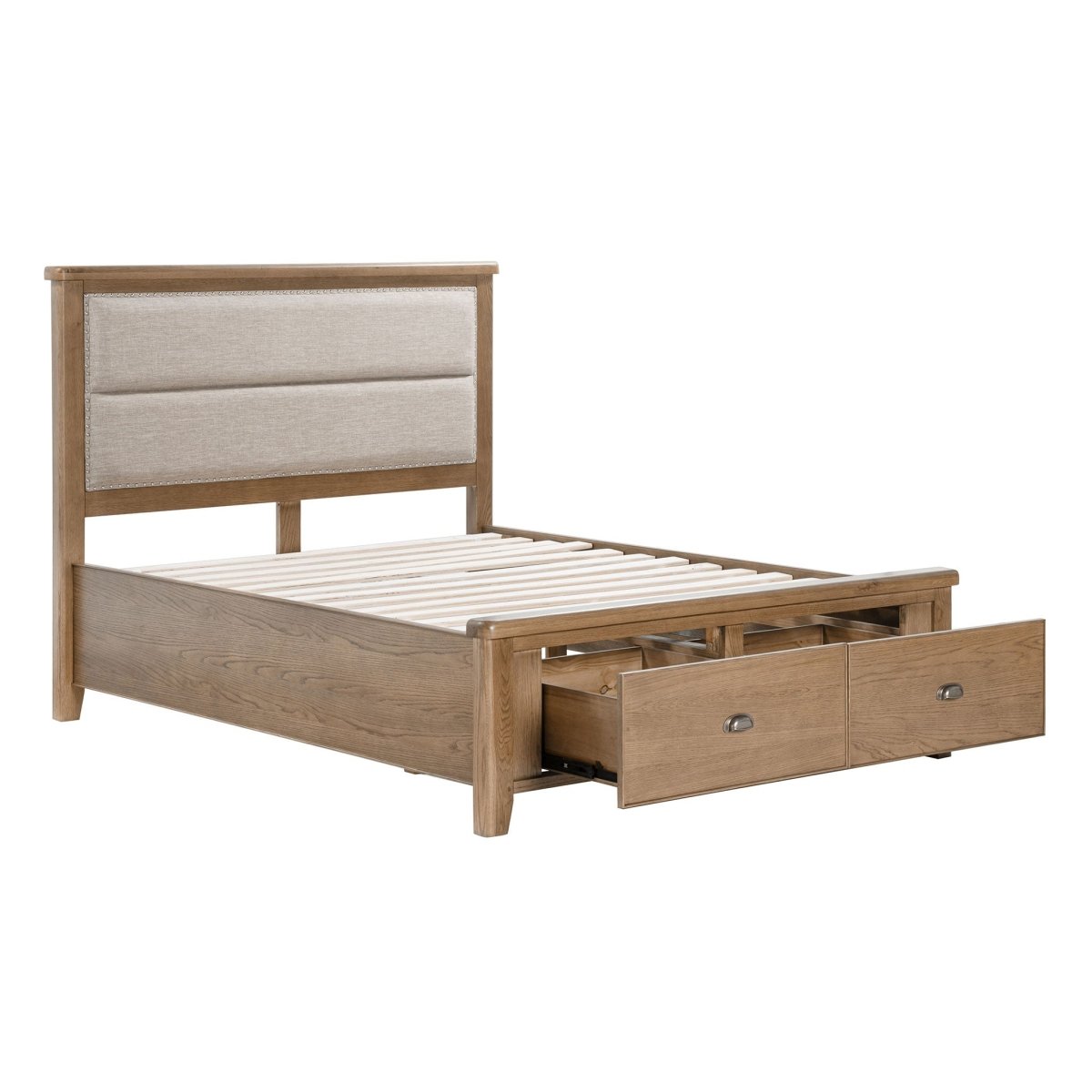 Chatsworth Drawer Bed with Fabric Headboard – Double (4ft6) - Comfort Furniture