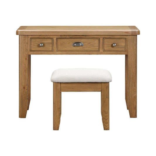 Chatsworth Dressing Table and Stool – Oak - Comfort Furniture