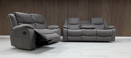 Chloe Leather Sofa Suite Manual Recliner - Comfort Furniture