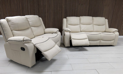 Chloe Leather Sofa Suite Manual Recliner - Comfort Furniture