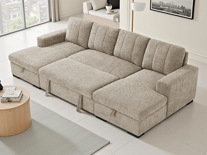 Como Sofabed Beige U Shape Corner - Comfort Furniture