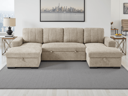 Como Sofabed Beige U Shape Corner - Comfort Furniture