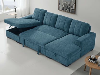 Como Sofabed Blue U Shape Corner - Comfort Furniture
