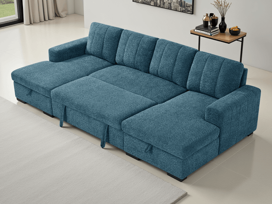 Como Sofabed Blue U Shape Corner - Comfort Furniture