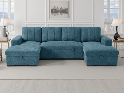 Como Sofabed Blue U Shape Corner - Comfort Furniture