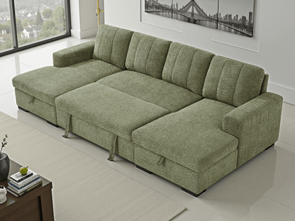 Como Sofabed Green U Shape Corner - Comfort Furniture