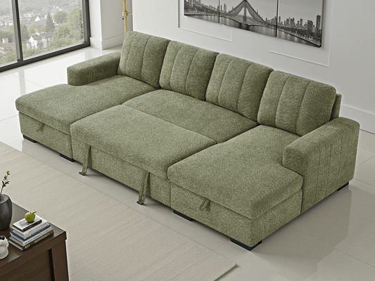 Como Sofabed Green U Shape Corner - Comfort Furniture