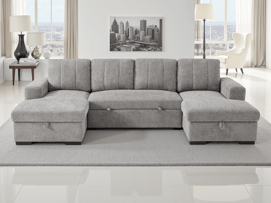 Como Sofabed Grey U Shape Corner - Comfort Furniture