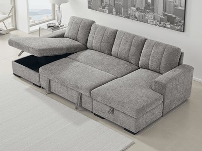 Como Sofabed Grey U Shape Corner - Comfort Furniture