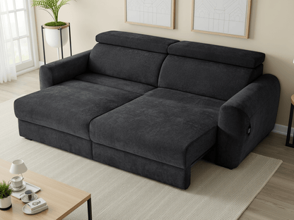 Dakota Electric Sofabed Black 3 Seater - Comfort Furniture