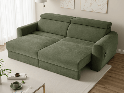 Dakota Electric Sofabed Green 3 Seater - Comfort Furniture