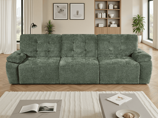 Dallas Electric Sofabed Green 3 Seater - Comfort Furniture