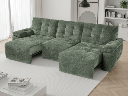 Dallas Electric Sofabed Green 3 Seater - Comfort Furniture