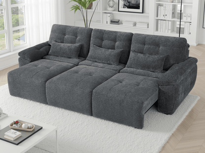 Dallas Electric Sofabed Grey 3 Seater - Comfort Furniture