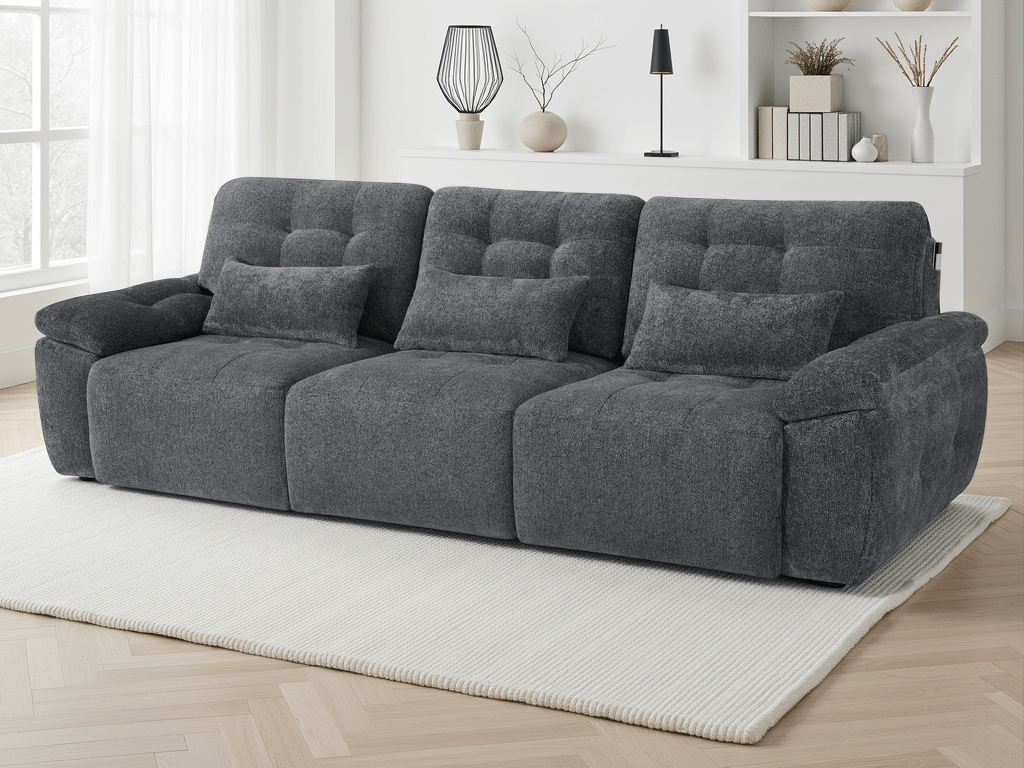 Dallas Electric Sofabed Grey 3 Seater - Comfort Furniture