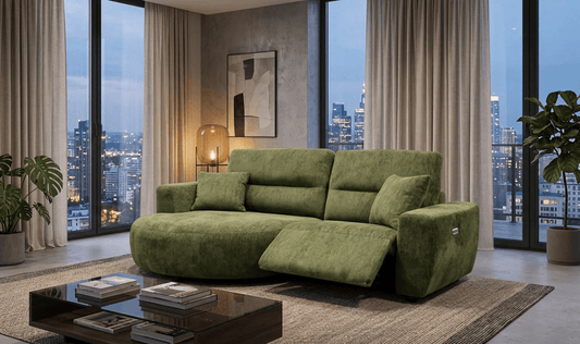 Denver Sofa Green Electric Recliner Left Hand - Comfort Furniture