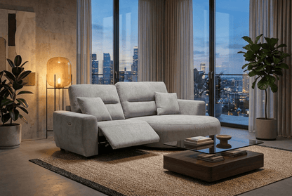 Denver Sofa Grey Electric Recliner Right Hand - Comfort Furniture