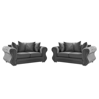 Falcon Sofa Suite 2+2 Grey Plush - Comfort Furniture
