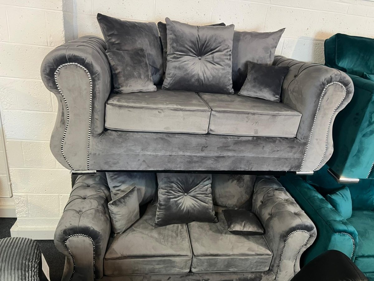 Falcon Sofa Suite 2+2 Grey Plush - Comfort Furniture