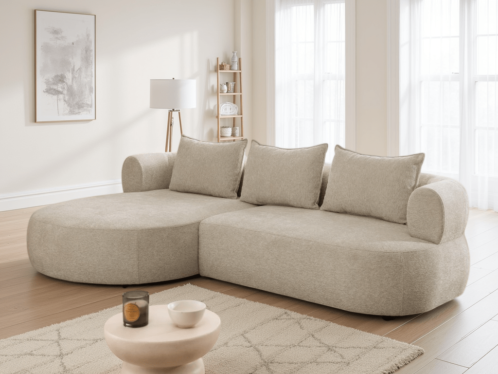 Ferro Beige Left Hand Corner Sofa - Comfort Furniture
