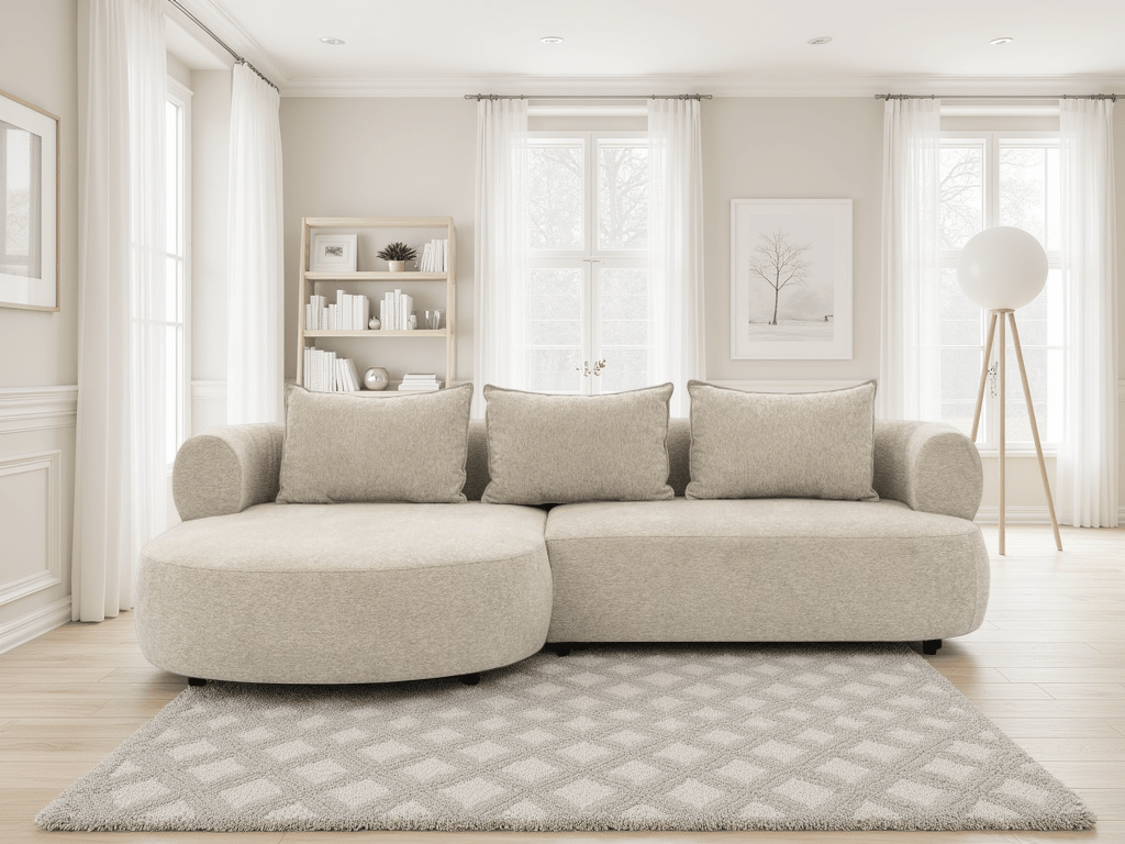 Ferro Beige Left Hand Corner Sofa - Comfort Furniture