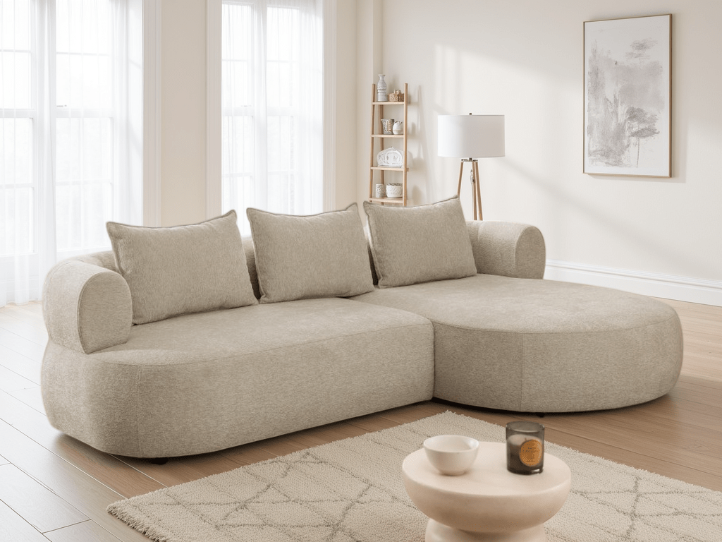 Ferro Beige Right Hand Corner Sofa - Comfort Furniture