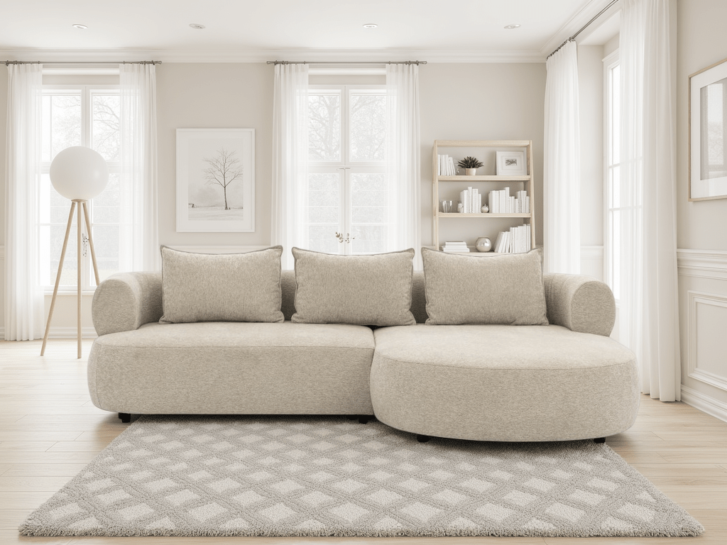Ferro Beige Right Hand Corner Sofa - Comfort Furniture