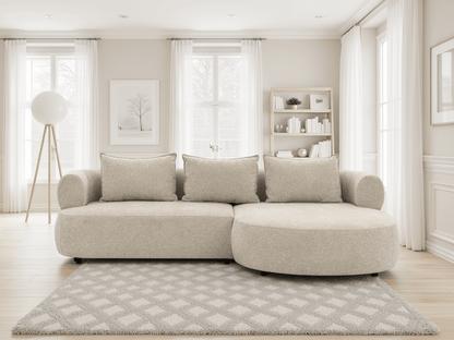 Ferro Beige Right Hand Corner Sofa - Comfort Furniture