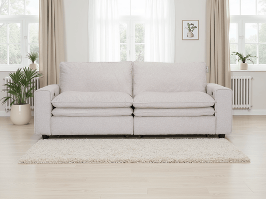 Florence Cloud Beige Electric Sofa – Cloud Sofa in Beige with Power Recline | Comfort Furniture