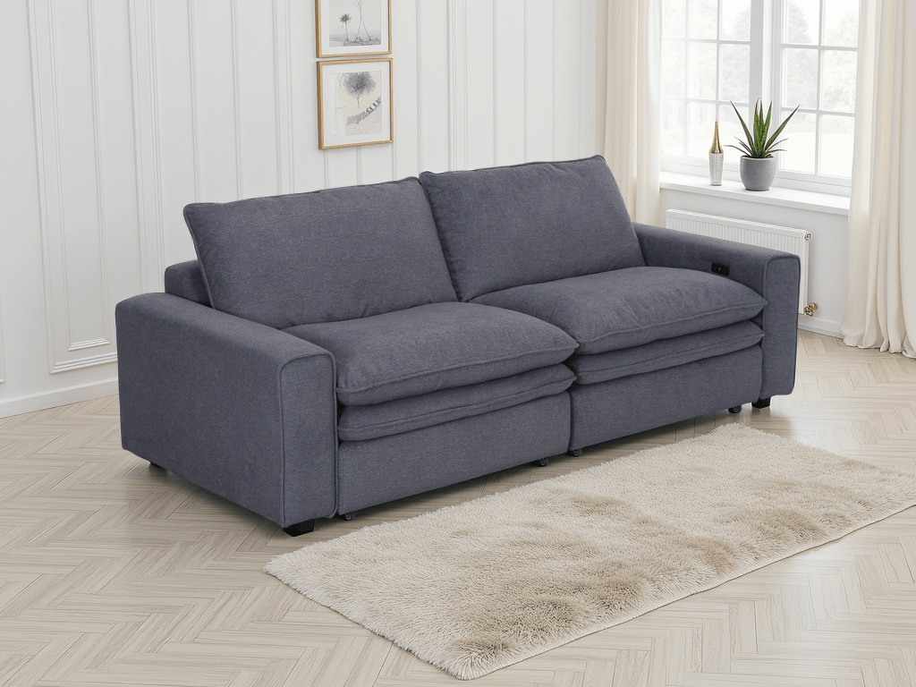 Florence Cloud Grey Electric Sofa - Comfort Furniture