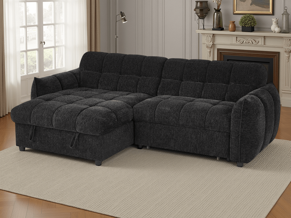 Florida Sofabed Black Universal Corner - Comfort Furniture
