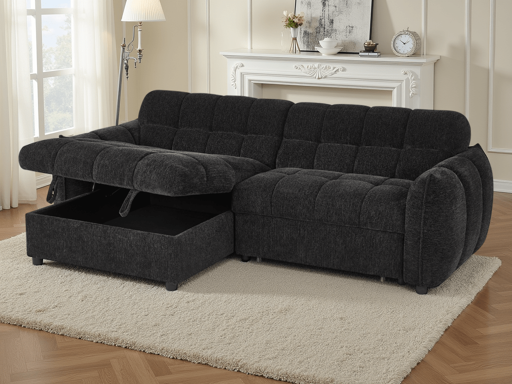 Florida Sofabed Black Universal Corner - Comfort Furniture