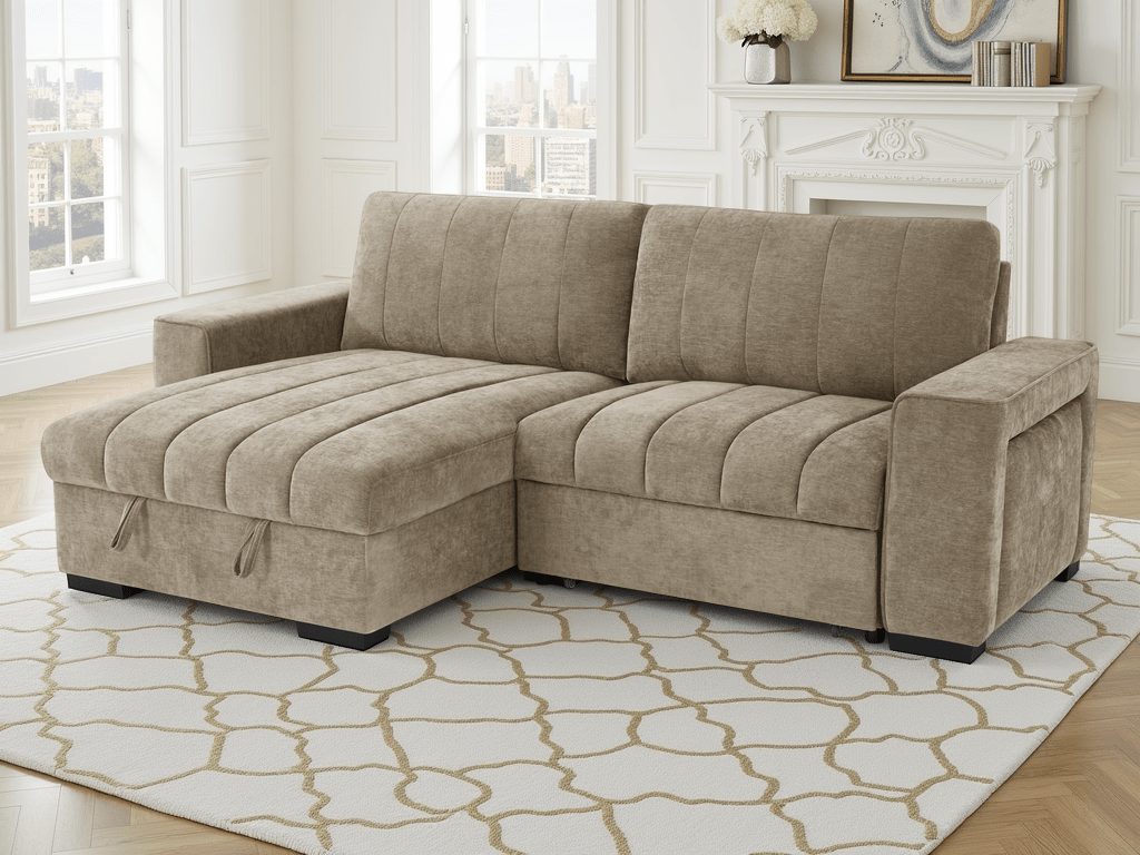 Franklin Sofabed Beige Universal Corner - Comfort Furniture