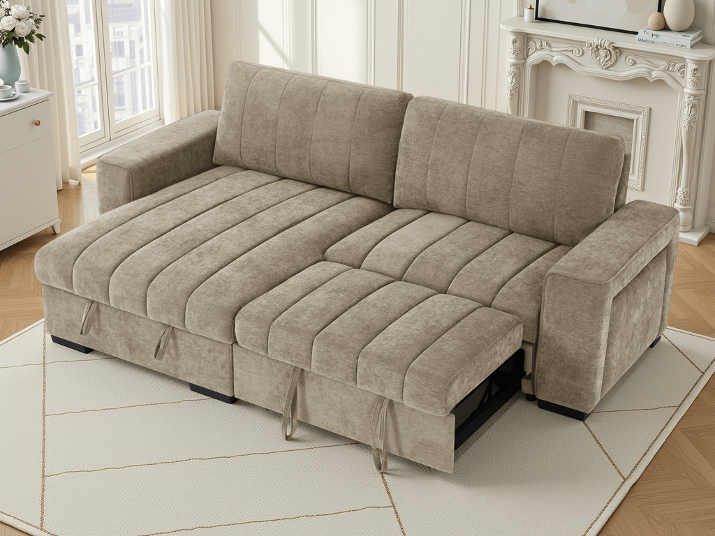 Franklin Sofabed Beige Universal Corner - Comfort Furniture