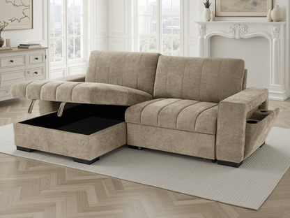 Franklin Sofabed Beige Universal Corner - Comfort Furniture