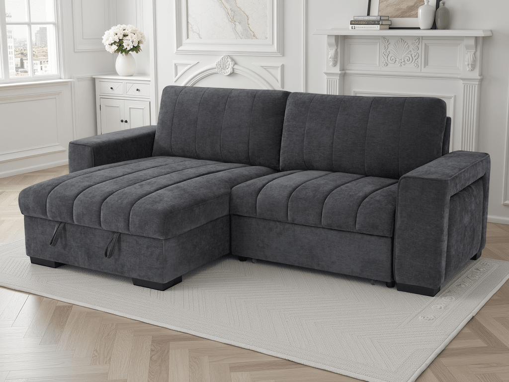 Franklin Sofabed Grey Universal Corner - Comfort Furniture