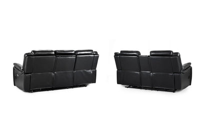 Galaxy Tech Electric Recliner Sofa Black 3+2 Set - Comfort Furniture