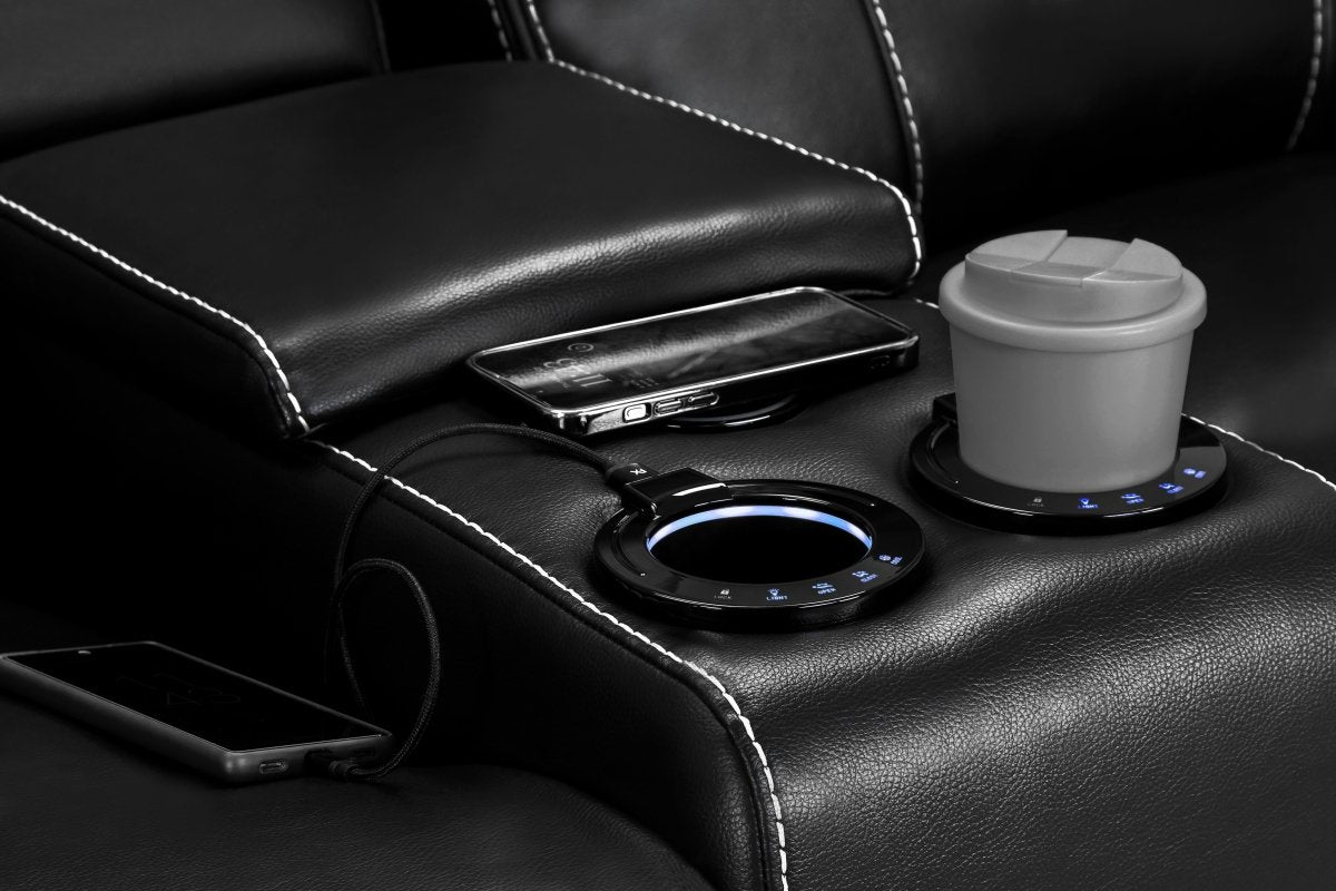 Galaxy Tech Electric Recliner Sofa Black 3+2+1 Set - Comfort Furniture