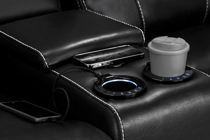 Galaxy Tech Electric Recliner Sofa Black 3+2+1 Set - Comfort Furniture