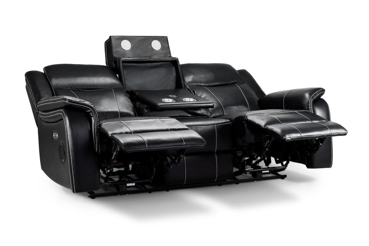 Galaxy Tech Electric Recliner Sofa Black 3+2+1 Set - Comfort Furniture